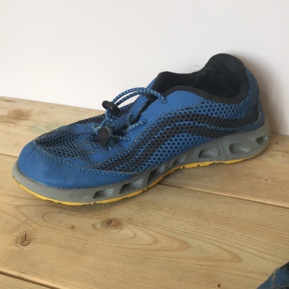 COLUMBIA Youth Drainmaker IV Boat Shoes blue yellow size 5 - Picture 5 of 8